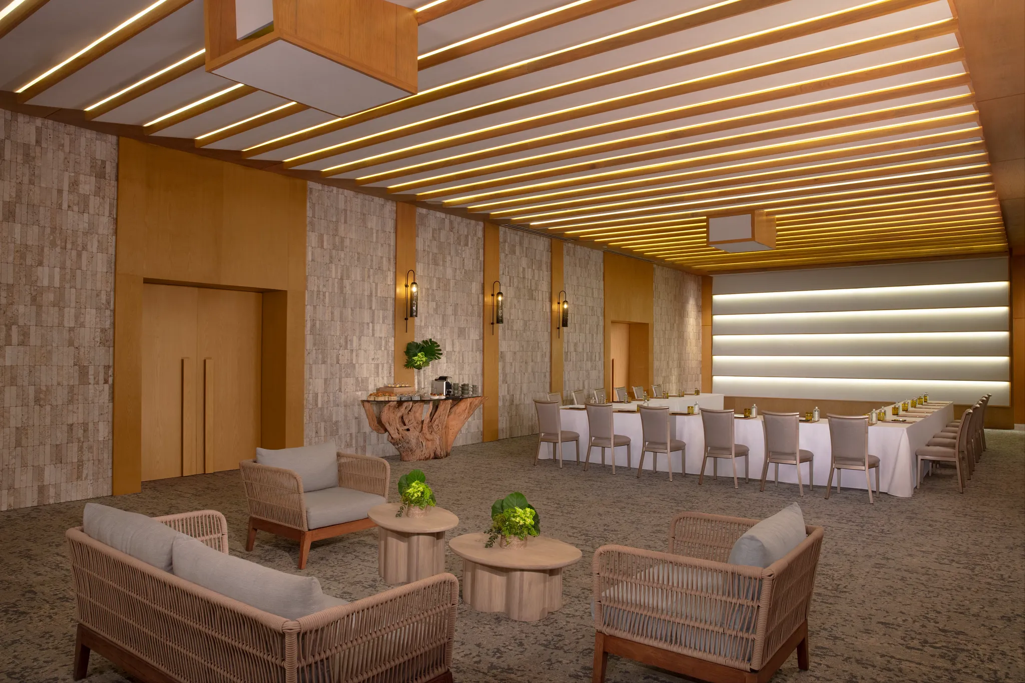Elegant ballroom wedding reception setup at Impression Isla Mujeres by Secrets