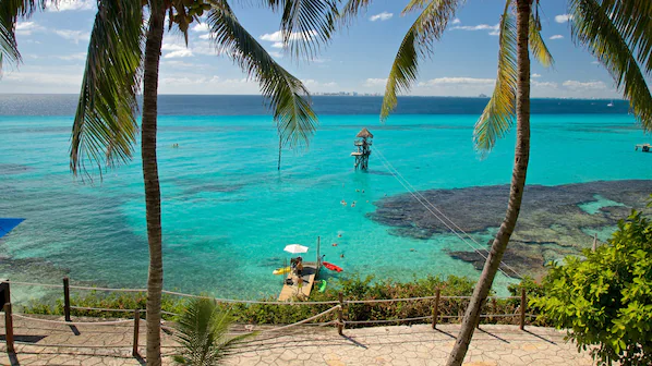 Garrafon Natural Reef Park near Impression Isla Mujeres by Secrets with cliffs, reefs, and Caribbean views