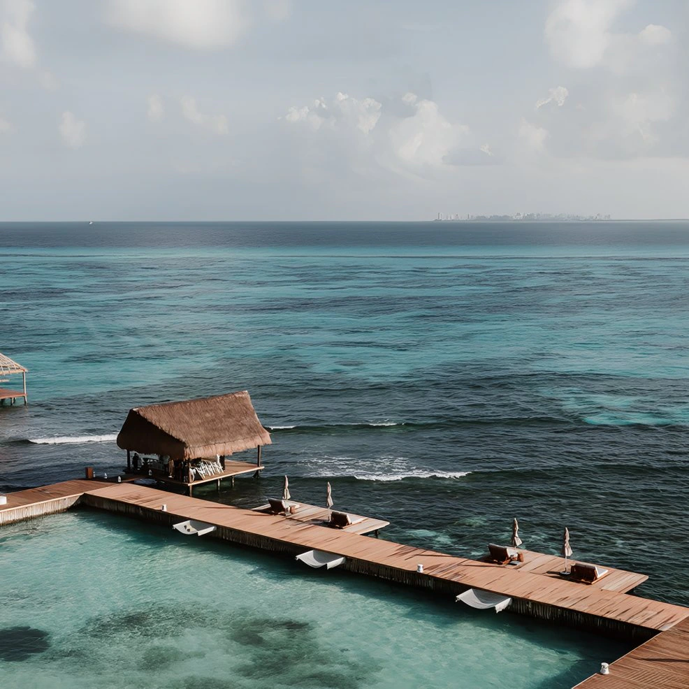 Water Deck Palapa overwater wedding venue at Impression Isla Mujeres by Secrets
